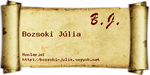 Bozsoki Júlia névjegykártya