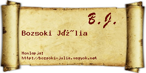 Bozsoki Júlia névjegykártya